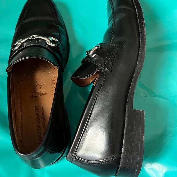 Johnston & Murphy Black Leather Bit Loafers - Dress Shoes - Picture 5 of 8